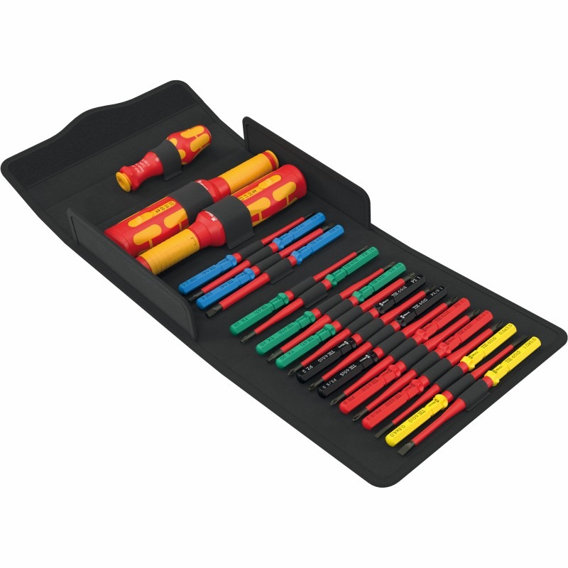 Wera 05006633001 Kraftform Kompakt Drehmomentschraubendreher-Set f&uuml;r Schaltschr&auml;nke, VDE-zertifiziert, 23-teilig