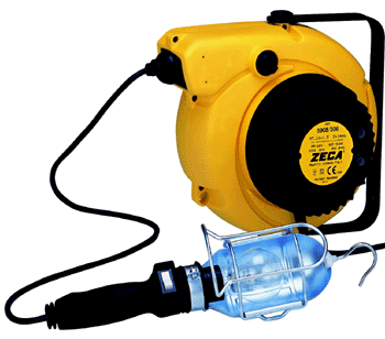 Zeca 10000560 5908/T306 Federkabeltrommel mit Brenner und Transformator. 15 mtr. 230 Volt